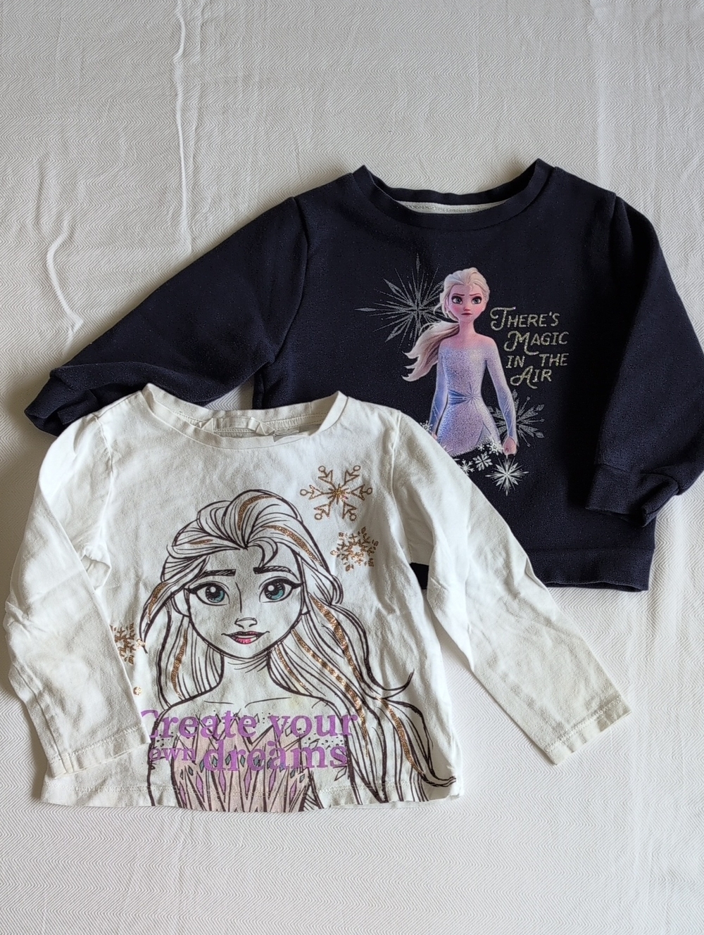 2T Disney Frozen Elsa Sweatshirt Shirt Bundle H&M Joe Fresh White Navy Lot